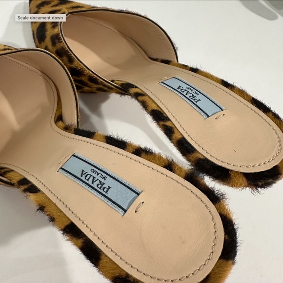 Prada Leopard Pony Hair Pointed Toe Mules Size 39 - Picture 4 of 11